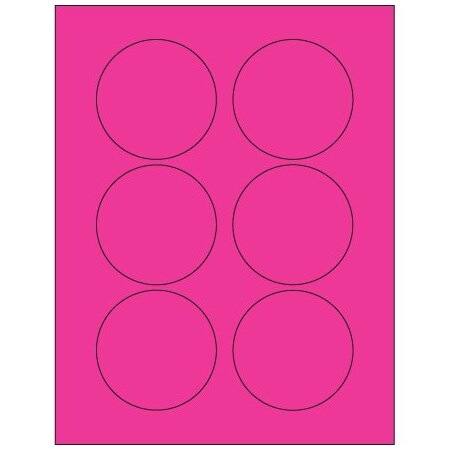 Bsc Preferred 3'' Fluorescent Pink Circle Laser Labels, 600PK BUY00021596